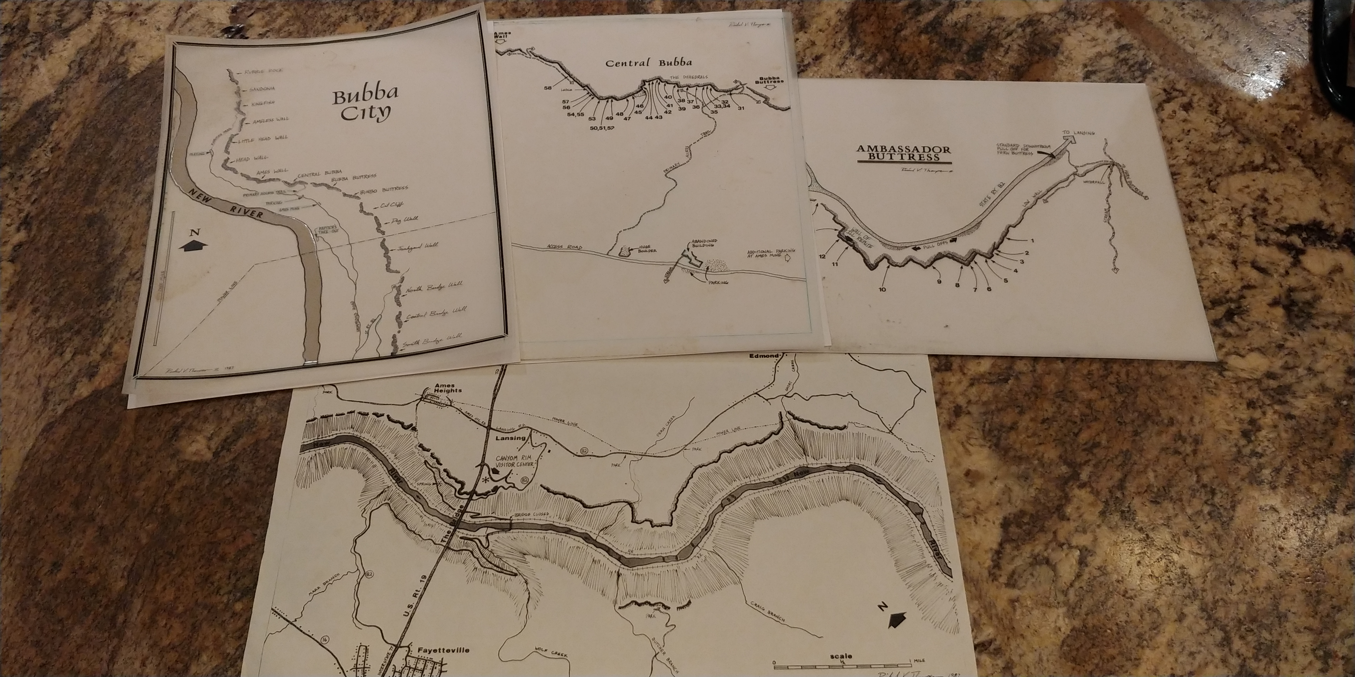 Thompson's old maps of the New River Gorge